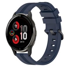 Per Garmin Venu 2 Plus cinturino in silicone a strisce concave da 20 mm (blu navy)