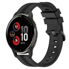 Per Garmin Venu 2 Plus cinturino in silicone a strisce concave da 20 mm (nero)