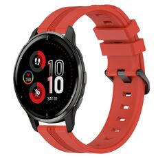 Per Garmin Venu 2 Plus cinturino in silicone a strisce concave da 20 mm (rosso)