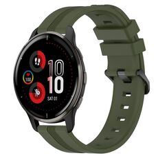 Per Garmin Venu 2 Plus cinturino in silicone a strisce concave da 20 mm (verde militare)