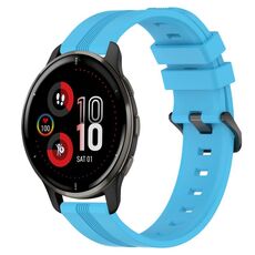 Per Garmin Venu 2 Plus cinturino in silicone a strisce concave da 20 mm (blu cielo)