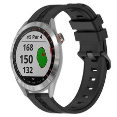 Per Garmin Approach S40 Cinturino in silicone a strisce concave da 20 mm (nero)