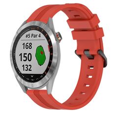 Per Garmin Approach S40 Cinturino in silicone a strisce concave da 20 mm (rosso)