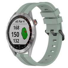 Per Garmin Approach S40 Cinturino in silicone a strisce concave da 20 mm (verde grigiastro)