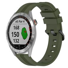 Per Garmin Approach S40 Cinturino in silicone a strisce concave da 20 mm (verde militare)