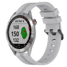 Per Garmin Approach S40 Cinturino in silicone a strisce concave da 20 mm (grigio)