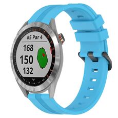 Per Garmin Approach S40 Cinturino in silicone a strisce concave da 20 mm (azzurro cielo)