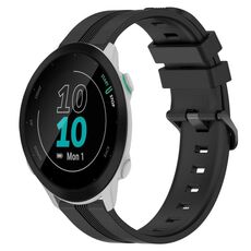 Per Garmin Forerunner 158 Cinturino in silicone a strisce concave da 20 mm (nero)