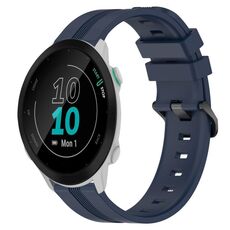 Per Garmin Forerunner 55 Cinturino in silicone a strisce concave da 20 mm (blu navy)