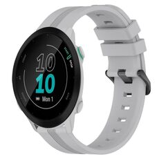 Per Garmin Forerunner 55 Cinturino in silicone a strisce concave da 20 mm (grigio)