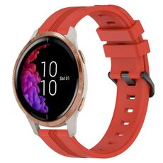 Per cinturino in silicone a strisce concave da 20 mm Garmin Venu (rosso)