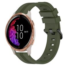 Per cinturino in silicone a strisce concave da 20 mm Garmin Venu (verde militare)
