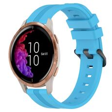 Per cinturino in silicone a strisce concave da 20 mm Garmin Venu (blu cielo)