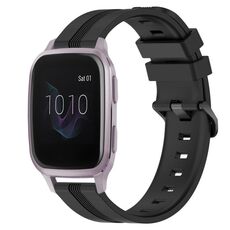 Per cinturino in silicone a strisce concave da 20 mm Garmin Venu SQ (nero)