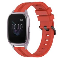 Per Garmin Venu SQ 20mm cinturino in silicone a strisce concave (rosso)