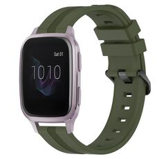 Per Garmin Venu SQ cinturino in silicone a strisce concave da 20 mm (verde militare)