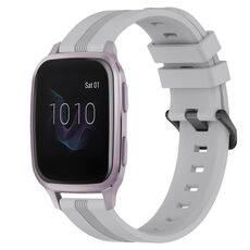 Per cinturino in silicone a strisce concave da 20 mm Garmin Venu SQ (grigio)