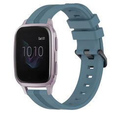 Per Garmin Venu SQ cinturino in silicone a strisce concave da 20 mm (Rock Cyan)