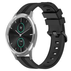 Per Garmin Garmin Move Luxe Cinturino in silicone a strisce concave da 20 mm (nero)