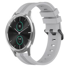 Per Garmin Garmin Move Luxe Cinturino in silicone a strisce concave da 20 mm (grigio)