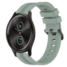 Per Garmin Garmin Move Style Cinturino in silicone a strisce concave da 20 mm (verde grigiastro)