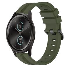Per Garmin Garmin Move Style Cinturino in silicone a strisce concave da 20 mm (verde militare)