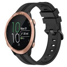 Per Garmin Forerunner 645 Music Cinturino in silicone a strisce concave da 20 mm (nero)