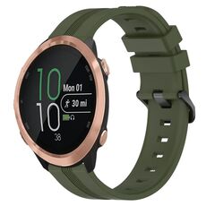 Per Garmin Forerunner 645 Music Cinturino in silicone a strisce concave da 20 mm (verde militare)
