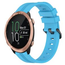 Per Garmin Forerunner 645 Music Cinturino in silicone a strisce concave da 20 mm (azzurro cielo)