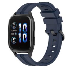 Per Garmin Forerunner Sq2 cinturino in silicone a strisce concave da 20 mm (blu navy)