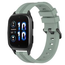 Per Garmin Forerunner Sq2 cinturino in silicone a strisce concave da 20 mm (verde grigiastro)