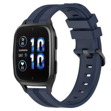 Per Garmin Forerunner Sq2 Music Cinturino in silicone a strisce concave da 20 mm (blu navy)