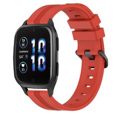 Per Garmin Forerunner Sq2 Music Cinturino in silicone a strisce concave da 20 mm (rosso)
