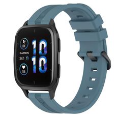 Per Garmin Forerunner Sq2 Music Cinturino in silicone a strisce concave da 20 mm (Rock Cyan)