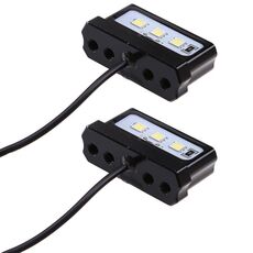 MK-114 2 pezzi telaio aereo in lega di alluminio CNC fanali posteriori a LED luce targa moto (nero)