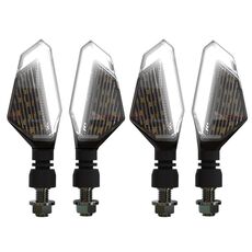 MK-236 4pcs 22LED moto V linea due colori luce di svolta segnale angolo luce (giallo bianco)
