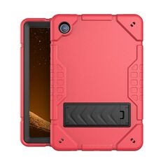 Custodia per tablet PC ibrida in silicone con supporto per armatura per Samsung Galaxy Tab A8 (rosso nero)