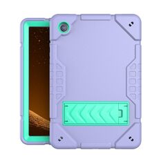 Custodia per tablet PC ibrida in silicone con supporto per armatura per Samsung Galaxy Tab A8 (viola verde menta)