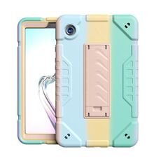 Custodia per tablet PC ibrida in silicone con supporto per armatura per Samsung Galaxy Tab A9 (colore sfumato oro)