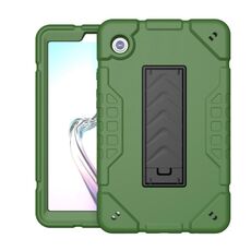 Custodia per tablet PC ibrida in silicone con supporto per armatura per Samsung Galaxy Tab A9 (verde militare nero)