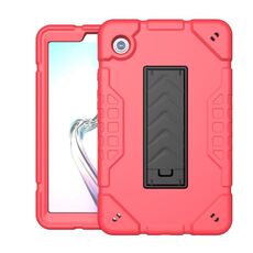 Custodia per tablet PC ibrida in silicone con supporto per armatura per Samsung Galaxy Tab A9+ (rosso nero)