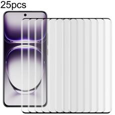Per OPPO Reno12 Global 25 pezzi Colla per bordi 9H HD 3D Pellicola in vetro temperato con bordo curvo (Nero)