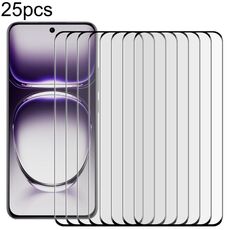 Per OPPO Reno12 Pro Global 25 pezzi Colla completa 9H HD 3D Pellicola in vetro temperato con bordo curvo (Nero)