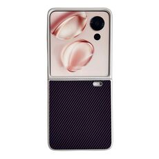 Per Honor Magic V Flip Custodia pieghevole per telefono in Kevlar in pelle in fibra di carbonio (viola)
