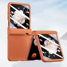 Custodia per telefono antiurto con rivestimento in PC integrato a tre stadi per Honor Magic V Flip (arancione fiammeggiante)