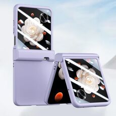 Custodia per telefono antiurto con rivestimento in PC integrato a tre stadi per Honor Magic V Flip (viola)
