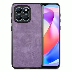 Custodia per telefono con cover posteriore per PC in pelle vintage per Honor X6a (viola)