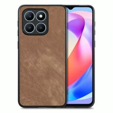 Custodia per telefono con cover posteriore per PC in pelle vintage per Honor X6a (marrone)