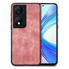 Custodia per telefono con cover posteriore per PC in pelle vintage per Honor X7b (rosa)