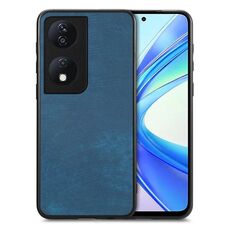 Custodia per telefono con cover posteriore per PC in pelle vintage per Honor X7b (blu)